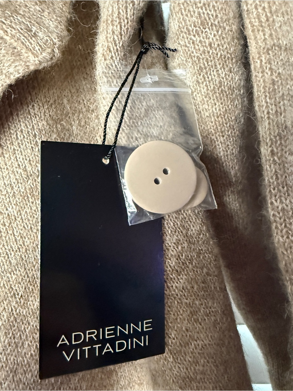 Adrienne Vittadini Taupe Open-Front Long Knit Cardigan - Picture 3 of 4